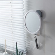 ST-🚢Bathroom Wall Hanging Mirror Punch-Free Toilet round Mirror with Hook Hanging Towels Finishing Mirror Toilet Mirror