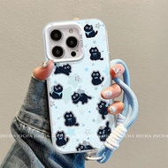 Casing hp For iphone 16 11 12 13 14 15 pro xs XR 15 14 plus pro max 7 8 6 7+ 8+ 6+ Xs Max Black Cat 