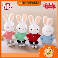 Rabbit Doll Wearing Hoodie Plush Toy Bolster Pillow Anak Patung Arnab Memakai Bantal Guling Mainan Mewah Hoodie