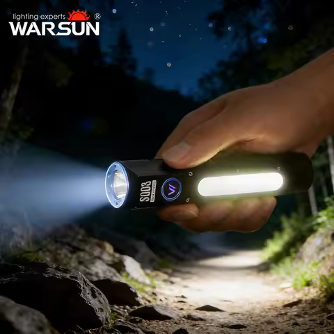 WARSUN SQ03 EDC Pocket Flashlight - Rechargeable 1000 Lumen LED Flashlight with Clip, Magnetic Base,