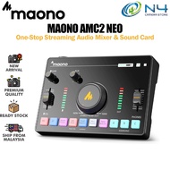 MAONO AMC2 NEO Streaming Audio Mixer, Audio Interface with Pro-preamp, Bluetooth, Built-in Battery, 