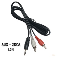 AUDIO TO RCA CABLE 2 JACK 3.5MM 1.5M AUX CABLE/ 1 TO 2 (1-2) RCA