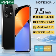 [Cash on delivery available] Telefon mudah alih baharu Note30 Pro 7.5-inci skrin penuh telefon pinta