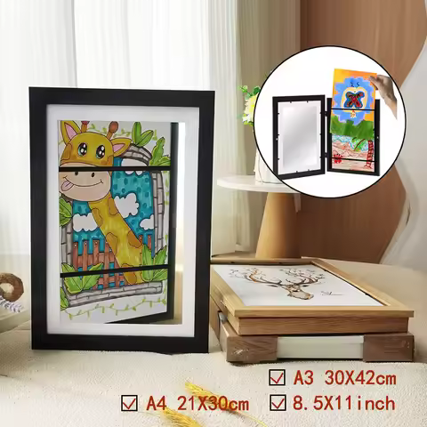 Children Art Frames Magnetic A3 A4 Changeable Kids Frametory for Photo Drawing Paintings Pictures Di