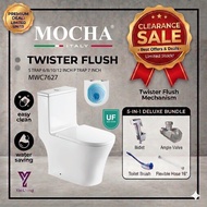 Mocha Italy- TWISTER RIMLESS FLUSH SUPER SALES WATER CLOSET WC (MWC7627)  LIFETIME WARRANTY UF SEAT 