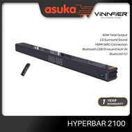 Vinnfier VF HYPERBAR 2100 All-in-One Soundbar with Clock Display MAX 80W Bluetooth, USB Drive, HDMI 