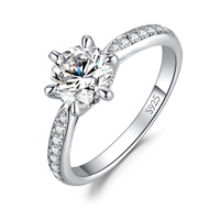JewelryPalace Classic 1ct 2ct 3ct Moissanite Solitaire Engagement Rings for Women, 925 Sterling Silv