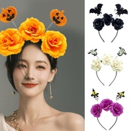 【CH*】 3D Stero Bat Flower Adult Hair Hoop Live Broadcast Halloween Party Headwear