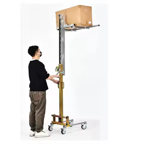 Lightweight Hand Stacker Wire Rope Winch Manual Forklift 80KG Capacity for Warehouse Logistics Loadi