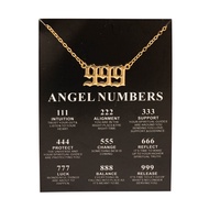 Good Things Recommendation 111-999 Angel Number Necklace Gothic Number Pendant Golden Chain Clavicle