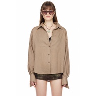 Women's Boyfriend SHIRT ALMOND Brown - BEUTER WMNS BOYFRIEND SHIRT - ALMOND