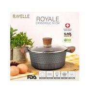 Ravelle ROYALE Casserole With Lid 20 Cm - 20cm Glass Lid Casserole Pan