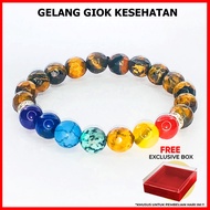 WEARMOURA Health Bracelet - Genuine Jade Natural Stone Bracelet for Health Therapy 7 Chakras