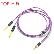 TOP-HiFi 7n Silver Plated Headphone Upgrade Cable for Meze 99 Classics Focal Elear T1P T5P t1 MDR-Z7 D600 D7100 Headphones