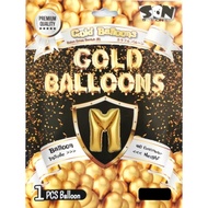GOLD BALLONS HURUH BALLOON/ (M) TO (Z) GOLD COLOR GOLD/ SIZE 40 CM SON BRAND