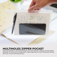 Plastic zipper pocket folder loose leaf binderBANTEX A5 - multiholes zip A5 file folder