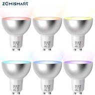 Zemismart หลอดไฟ LED อัจฉริยะ Zigbee GU10หลอดไฟ LED 5W RGBW Alexa Home Assistant Tuya รีโมทคอนโทรลอั