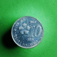 Koin Malaysia 10 sen 2014. KM202/0010101