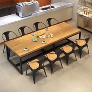 Large Board Long Table Large Milk Tea Table Dining Table Chair Solid Wood Combination 1034 Hotel Ind