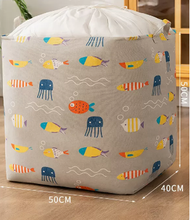 全城熱賣 - 家用大容量衣物收納箱(淺灰底魚)(100L（長50*寬40*高50cm））