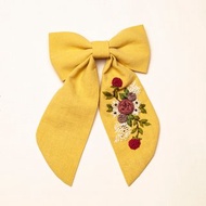 Handmade by Mina【法式手工刺繡髮夾】野莓花園手工刺繡髮夾