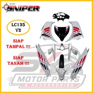 [FULL TANAM ] SNIPER COVERSET LC LC135 V2 EXCITER RC 07 WHITE BLACK / HITAM PUTIH RC 07