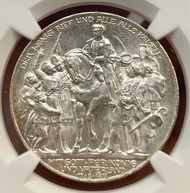 NGC MS63 原光 1913普魯士 擊敗拿破侖 3馬克 銀幣 （NGC 低評，不輸MS64)