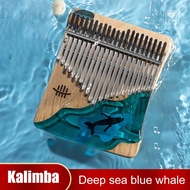 17 Key Kalimba 17/21 Key Thumb Piano Musical Instrument Gift Solid Wood Mbira Keyboard Ocean Whale D