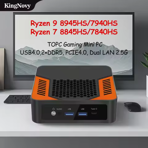 TOPC Gaming Mini PC, AMD Ryzen 9 8945HS/Ryzen 7 7840HS, USB4.0, Dual LAN 2.5G, 2×DDR5, Windows 11 Pr