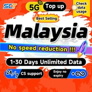 Malaysia Top up Unlimited 4G Data 1-30 days 4G High speed Daily 500MB/1GB/2GB Maxis Digi