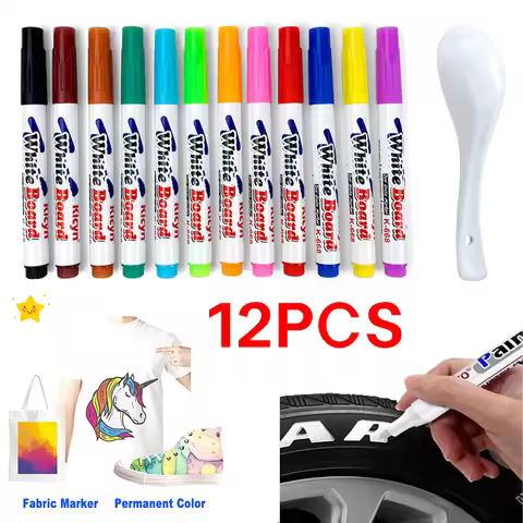 12 Pcs Colorful Permanent Paint Marker Waterproof Fabric Paint watercolor markers Acrylic Markers Pa