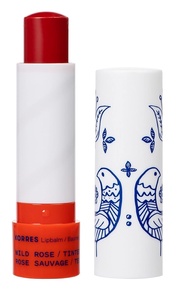 KORRES Nourishing Lip Balm Wild Rose, Tinted Red, Lip Care with St. John's Wort Oil, Vegan & Dermato