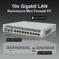 1YRM 10x1GbE LAN 1U Industrial Rackmount Computer Intel Core i7 10510U i3 8145U Processor RJ45 COM c