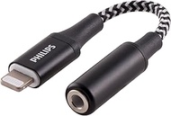 PHILIPS Lightning to 3.5mm Headphone Jack Adapter Dongle 12 Pack, 4 Inch Braided Cable, MFi Certifie