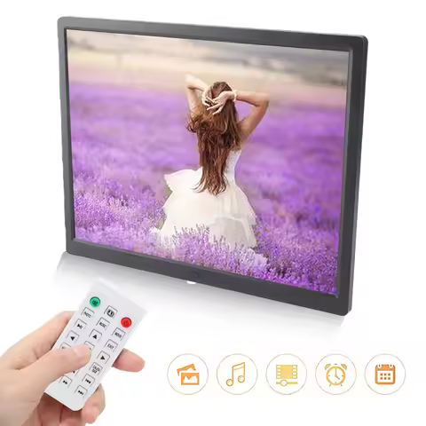 15in HD Digital Photo Frame with Remote Controller 1024x768 Resolution Digital Photo Display Support