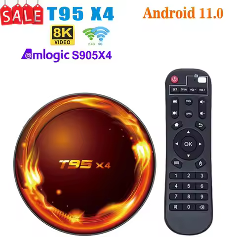 T95 X4 TV Box Amlogic S905X4 4GB 64GB 1000M 8K 3D BT4,0 2.4G&5G Wifi Android 11 Media Player Set Top