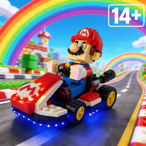 NEW LED Light Kit For 72037 Mario & Standard Kart Blocks Decorative Lamp Remote Control (Not Include