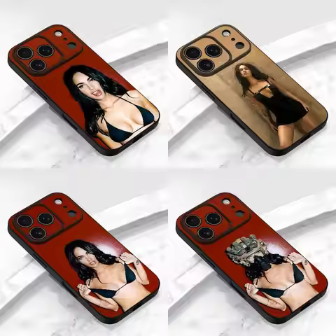 M-Megan Fox Phone Case For iPhone 15,16,12,14,13,11,17,Pro,Max,Plus,E,Air,Mini Black Cover