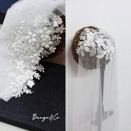 Veil Nikah,Veil Nikah Lace,Veil Pengantin,Veil Nikah Sulam,Veil Pengantin Off White,Veil Pengantin P