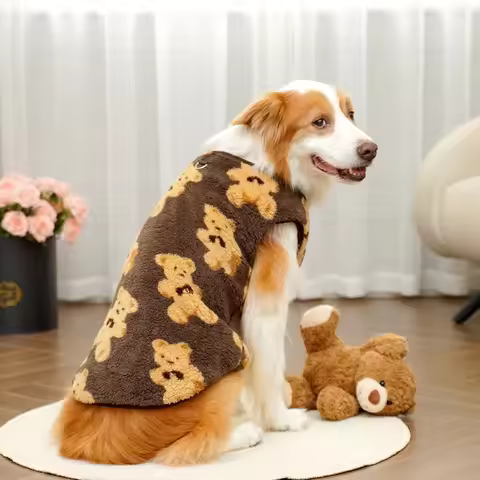 New XS-9XL Winter Puppy Clothes Cute Bear Pattern Warm Fleece Dog Vest Dog Sweater Pet Supplies Vest