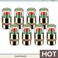8PCS Tire Pressure Monitor Valve Stem Caps, 36 PSI 2.4Bar, Easy Read 3-Color Alert, Universal Fit to
