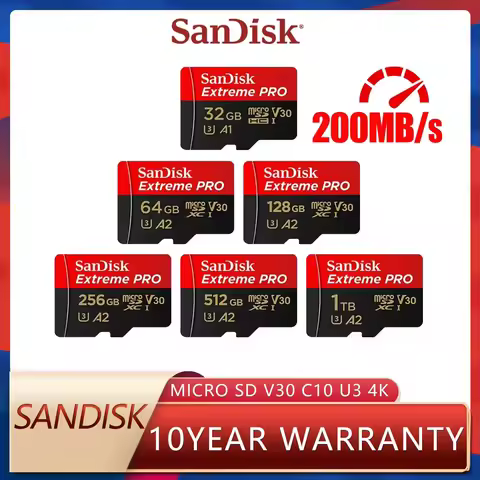 SanDisk Ultra Micro SD Card, A2 U3 V30 C10, 200MB/s high-endurance TF card, capacity 128GB/512GB