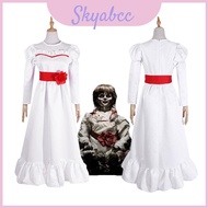 Horrifying Annabelle Doll in White Dress - Perfect for Halloween Cosplay