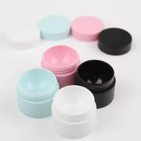 50Pcs/Pack 3g 5g Refillable Bottle Empty Tight Waist Container Portable Travel Face Cream Jar with L