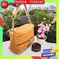 MERAH Women's Sling Bag Chibao Ori Imported Canvas Navy Red Ayala Ta626N1 Sling Bag Korean Girls Sma