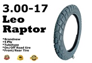 300-17 (3.00-17) LEO RAPTOR 4 PLY TUBETYPE LEO TIRE BRANDNEW