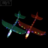【B&S】 1 Set Outdoor Game Aircraft Model 24/48CM Foam Plane Kits Flying Glider Toy With LED Light Han