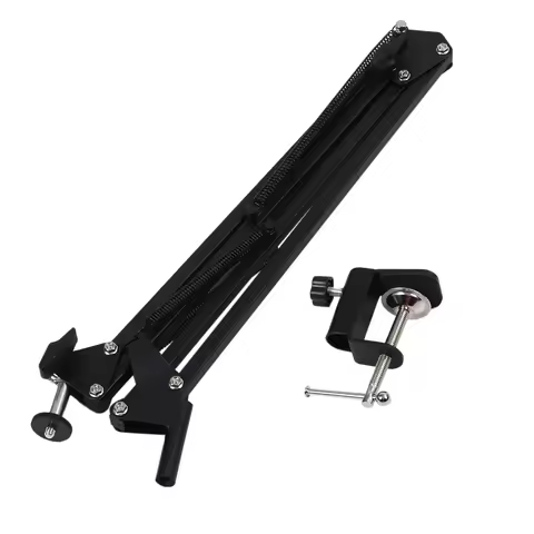 T24C 2X Adjustable Desktop Clamp Suspension Boom Scissor Arm Mount Stand Holder for Logitech Webcam 