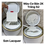 Màu Trắng Sứ D14 cơ bản 2K - Sơn ô tô xe máy lon 0.5kg