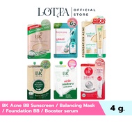 (1 Pack) BK Acne BB Sunscreen/Balancing Mask/Foundation/Booster serum 4 g.
